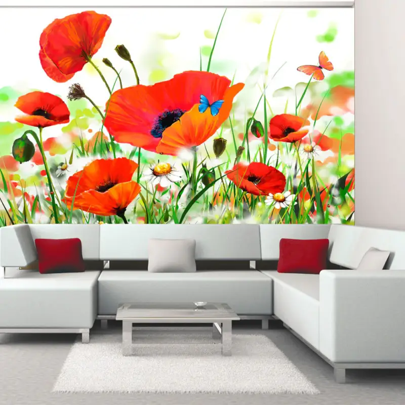 Achat Immédiat Fotobehang - Country poppies - 250x193