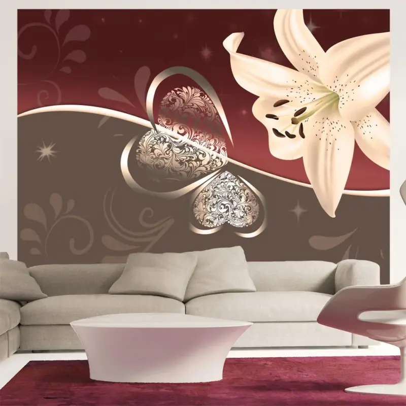 Vente Directe Fotobehang - Cream lily - 200x154