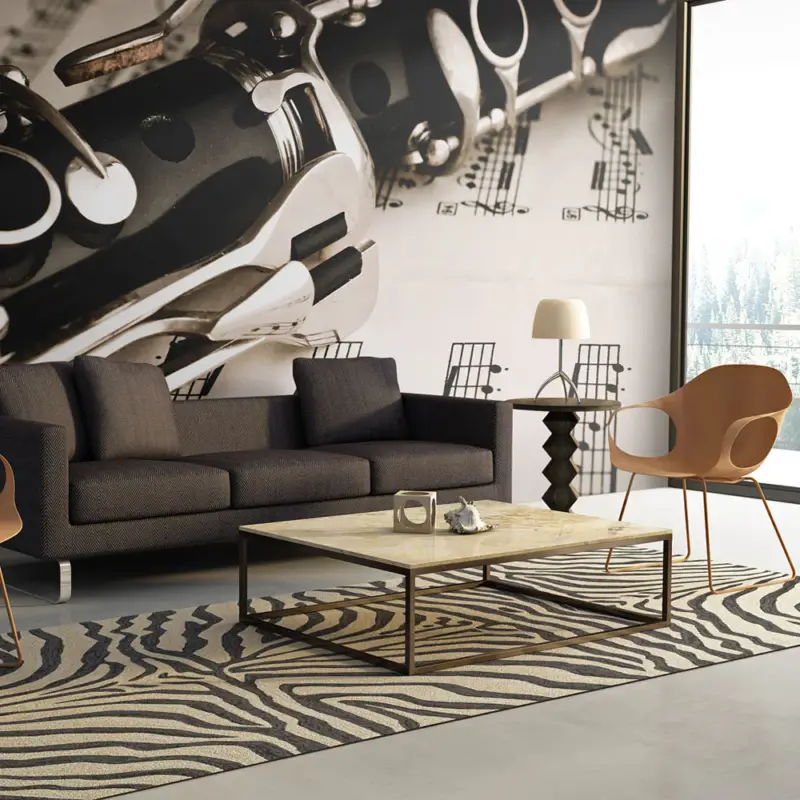 Achetez Aujourd’hui Fotobehang - Clarinet and music notes - 200x154