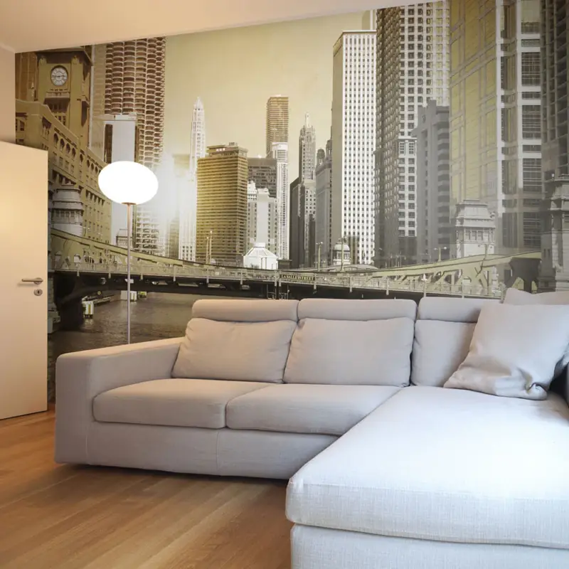 Acheter En Ligne Fotobehang - Chicago's brug (vintage effect) - 300x231