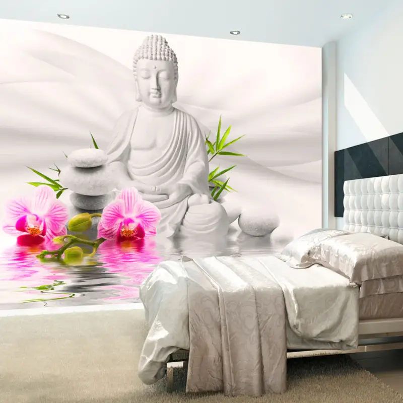 Acheter Direct Fotobehang - Buddha and Orchids - 350x245