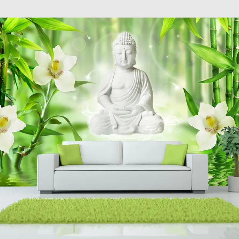 Usine Directe Fotobehang - Buddha and nature - 200x140