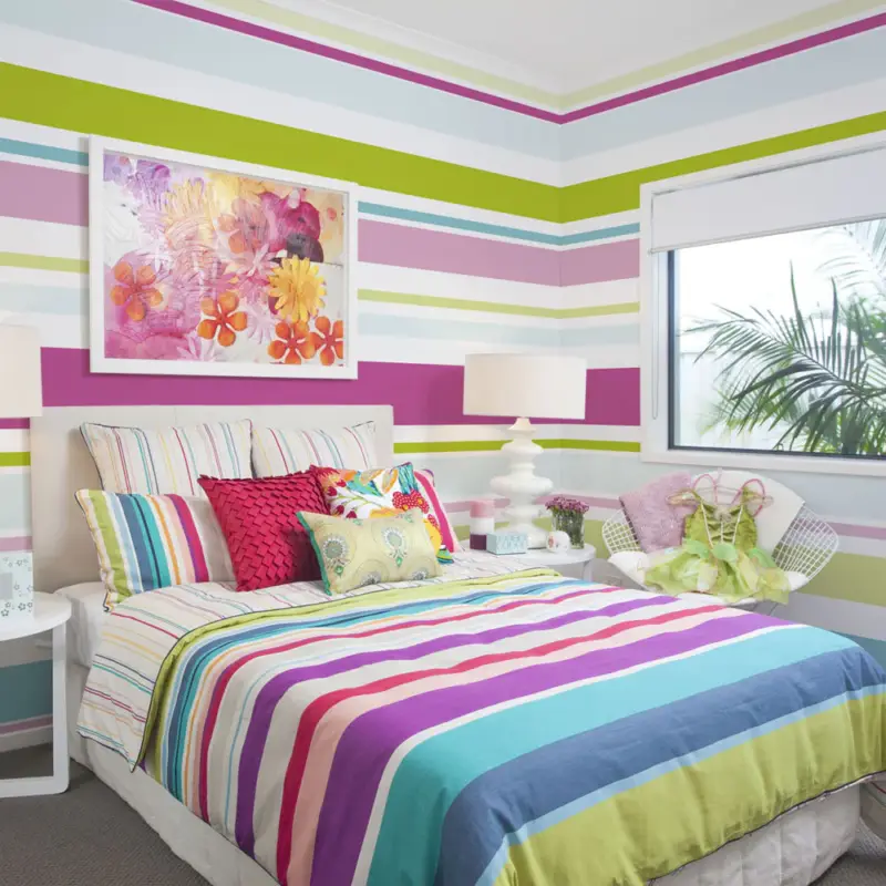 Vente Directe Fotobehang - Bright stripes - 350x270