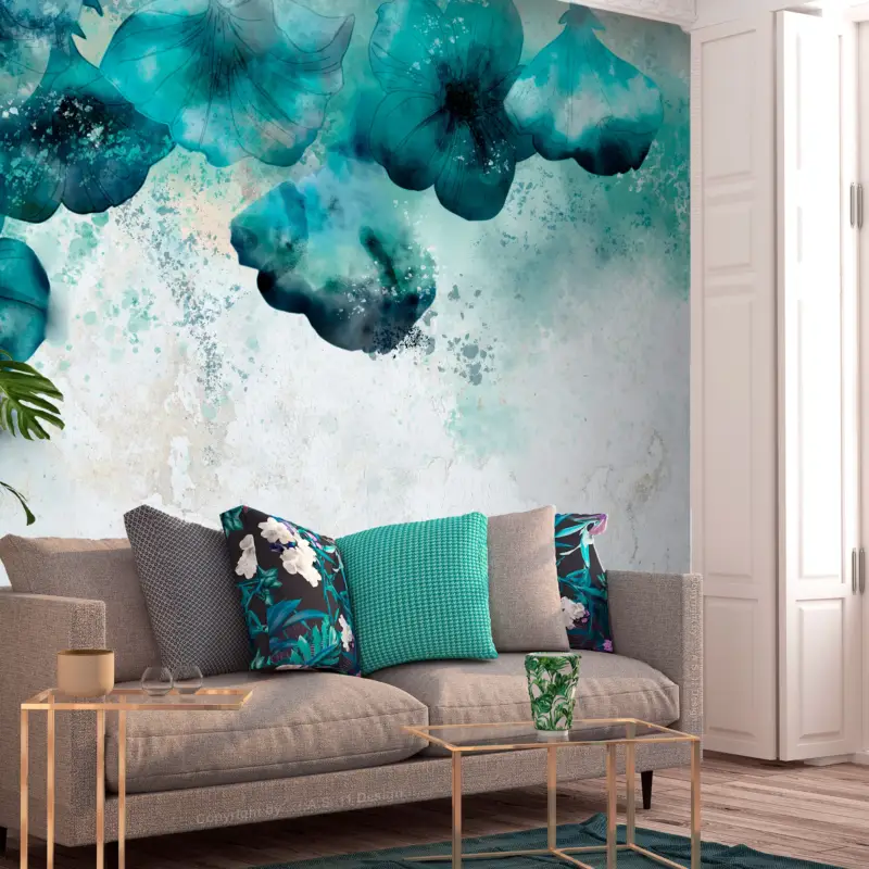 Achat Immédiat Fotobehang - Blue Poppies - 200x140