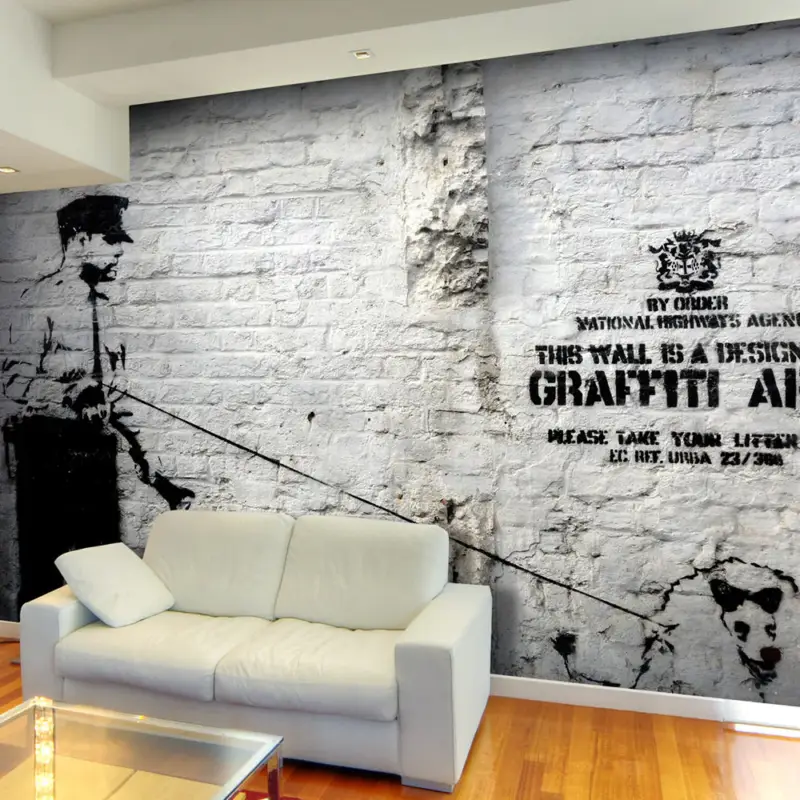 Vente Flash Fotobehang - Banksy - Graffiti Area - 200x140