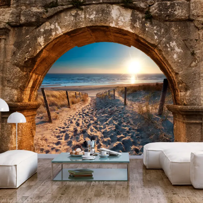 Acheter En Ligne Fotobehang - Arch and Beach - 250x175