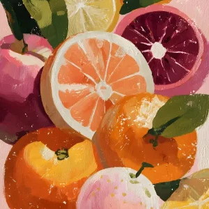 Vente Flash Vibrant Citrus Medley: Een kleurrijk stilleven posters & art prints door Gypsy Galleria - Premium Poster - 50x70