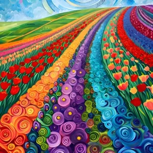 Bloemen posters & art prints door Nur Rydberg - Premium Poster - 50x70 Super Prix