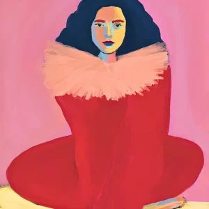 Achat Immédiat De vrouw in het rood posters & art prints door Tainah Negreiros - Premium Poster - 50x70