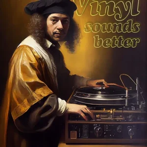 Achat Immédiat Oud vinyl klinkt beter posters & art prints door Dikhotomy - Premium Poster - 50x70