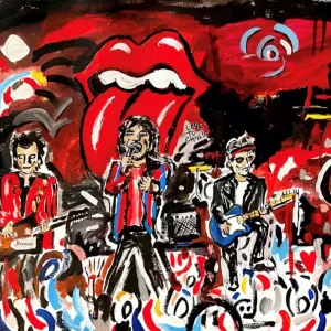 "Start Me Up" - Rolling Stones posters & art prints door Hugo Ljungkvist - Premium Poster - 50x70 Prix Bas