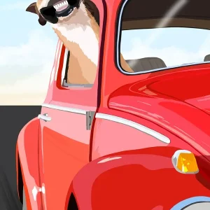 Wroom Dog posters & art prints door ByKammille - Premium Poster - 50x70 Vente Flash