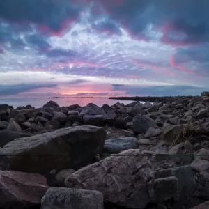 Zonsondergang over de kust van Varberg posters & art prints door Philip Andersson - Premium Poster - 50x70 Pas Cher