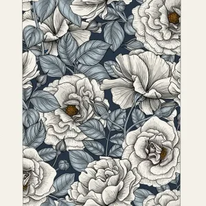 Zilveren Rozentuin posters & art prints door Katerina Kirilova by The Artcircle - Premium Poster - 50x70 Réduction