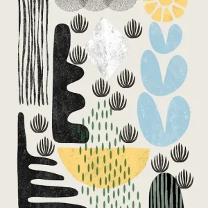 Abstracte vormen 02 posters & art prints door Cats & Dotz by The Artcircle - Premium Poster - 50x70 Achat Immédiat