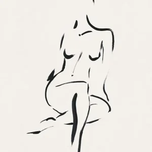 Zittend vrouwelijk naakt posters & art prints door Parthena - Premium Poster - 50x70 Promotion