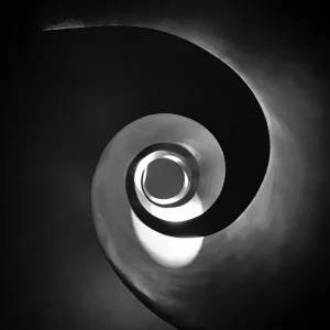 Zwart-wit spiraal posters & art prints door Francisco Ortega Garrido - Premium Poster - 50x70 Offre Du Jour