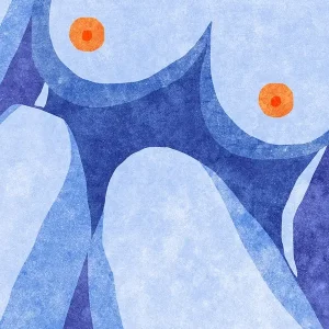 Abstract lichaam in blauw posters & art prints door Raissa Oltmanns - Premium Poster - 50x70 Paiement Sécurisé