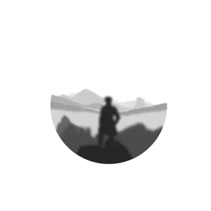 Zwerver boven de Zee van Mist posters & art prints door fummp.studio - Premium Poster - 50x70 Certifié