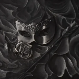 Achat Immédiat Een Masquarade van rozen en pijlen posters & art prints door Nathalie Wessling - Premium Poster - 50x70