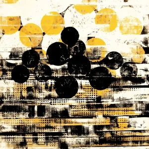 Yellow and Black Circles posters & art prints door Petr Strnad - Premium Poster - 50x70 Offre Exclusive