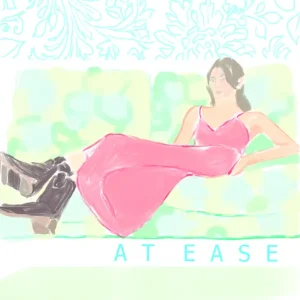 Woman in a Pink Dress with Relaxing Poise posters & art prints door Beate Tubach - Premium Poster - 50x70 Acheter Direct