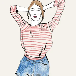 A Woman in Casual Elegance posters & art prints door Helena Ryhle - Premium Poster - 50x70 Achetez Aujourd’hui