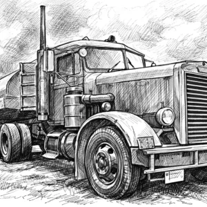 1957 Peterbilt 281 posters & art prints door Hajduk72 - Premium Poster - 50x70 Jusqu’à Épuisement Des Stocks