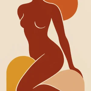 Abstracte elegantie: een modern silhouet posters & art prints door Kurniawan Jr - Premium Poster - 50x70 Dernière Chance