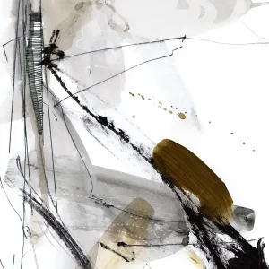 Abstracte expressie: Een dans van inkt en aquarel posters & art prints door Dan Hobday - Premium Poster - 50x70 Expédition Rapide