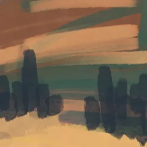 Abstract woestijnlandschap: Een Kleurenspel posters & art prints door Nilesh Kulkarni - Premium Poster - 50x70 Populaire