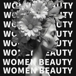 Women Beauty Portrait Flowers posters & art prints door adi perets - Premium Poster - 50x70 Haute Qualité