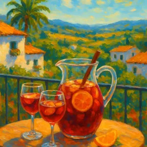 Zomerse Sangria Serenity schildering posters & art prints door Ilse Kauffeld - Premium Poster - 50x70 Acheter Direct