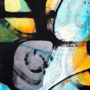 Abstracte Harmonie: Een Dans van Kleur en Vorm posters & art prints door Poonam Choudhary - Premium Poster - 50x70 Commander Vite