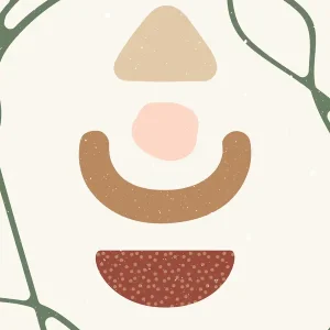 Abstracte Harmonie: Een speelse compositie van vormen posters & art prints door NKTN - Premium Poster - 50x70 Populaire