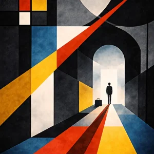 Abstracte Reis: Een Voorbijgaande Identiteit posters & art prints door Dedy Setiawan - Premium Poster - 50x70 Nouvel Arrivage