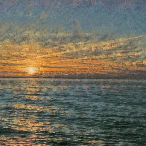 Zonsondergang aan zee posters & art prints door Frank Deubert - Premium Poster - 50x70 Certifié