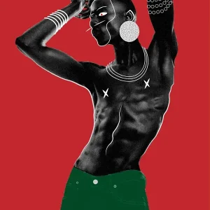 YORUBA DEMON posters & art prints door Davidson Dom - Premium Poster - 50x70 Quantité Limitée