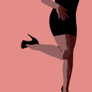 Zwarte jurk en hoge hakken posters & art prints door Annica Andersson - Premium Poster - 50x70 Authentique