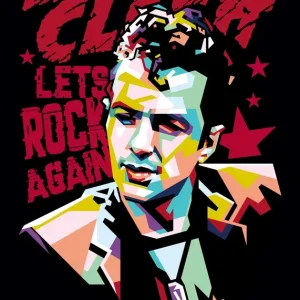 WPAP portret "Joe Strummer" posters & art prints door Sahruddin Said - Premium Poster - 50x70 Satisfait Ou Remboursé