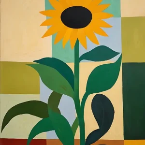 Zonnebloem posters & art prints door Len USSH - Premium Poster - 50x70 Offre Spéciale