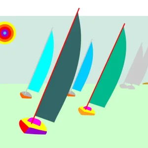 Zeilregatta op koers posters & art prints door eckhard berger - Premium Poster - 50x70 Populaire