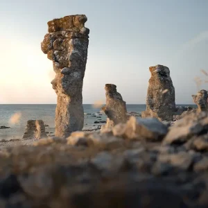 Achat Immédiat Raukar op Fårö posters & art prints door Daniel Öberg - Premium Poster - 50x70