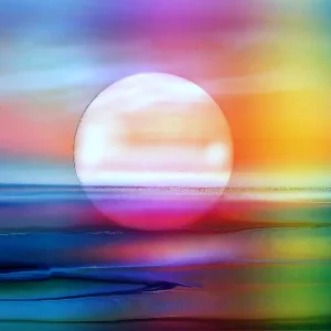 Zee maan posters & art prints door Vera Laake - Premium Poster - 50x70 Nouvel Arrivage