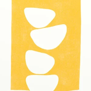 Abstracte Harmonie: Gele Vormen in Balans posters & art prints door Dan Hobday - Premium Poster - 50x70 Livraison Express