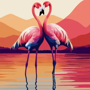 Zoete Flamingo posters & art prints door nichole thomas - Premium Poster - 50x70 Acheter Direct