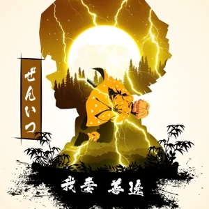 Zenitsu - Demon Slayer posters & art prints door Faissal Thomas - Premium Poster - 50x70 Super Prix