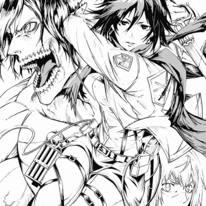 Aanval op titanen-mangakunst posters & art prints door GABRIELLA 5 - Premium Poster - 50x70 Petit Prix