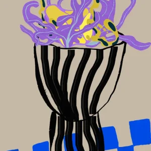 Abstract Bloemstilleven: Een speelse fusie van kleur en vorm posters & art prints door THE MIUUS STUDIO - Premium Poster - 50x70 Offre Exclusive