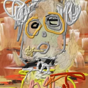 Abstracte expressie: Een speels portret in lijnen posters & art prints door Lembayung senja studio [Vintage Poster] - Premium Poster - 50x70 Meilleur Prix